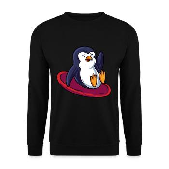 Penguin Sledge - Unisex Sweatshirt - black - Front - Alina (178cm) & Michal (187cm)