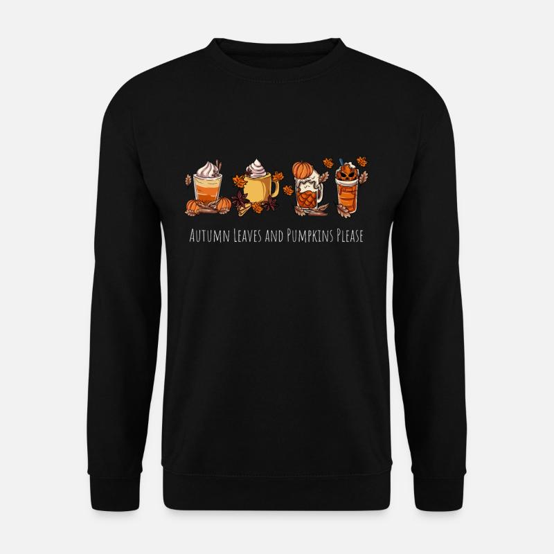 Kürbis Herbst Kaffeebecher - Unisex Pullover - Schwarz