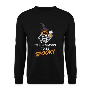 Halloween Beer Skeleton - Unisex Sweatshirt - black - Front - Alina (178cm) & Michal (187cm)