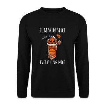 Coffee Drinker Pumpkin Autumn - Unisex Sweatshirt - black - Front - Alina (178cm) & Michal (187cm)