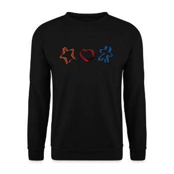 Ausstechformen Backform - Unisex Pullover - Schwarz - Vorne - Alina (178cm) & Michal (187cm)