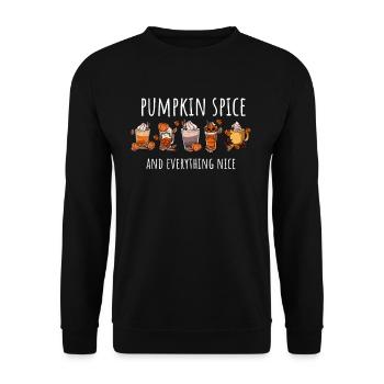 Pumpkin Coffee Lover Coffee Mug - Unisex Sweatshirt - black - Front - Alina (178cm) & Michal (187cm)