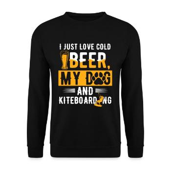 Bier Hund Windsurfen Kiteboarder - Unisex Pullover - Schwarz - Vorne - Alina (178cm) & Michal (187cm)