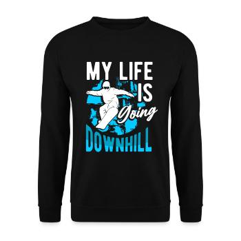 Ski Snowboard Snowboarding - Unisex Sweatshirt - black - Front - Alina (178cm) & Michal (187cm)