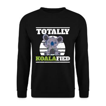 Koala Bär Australischer Koalafied - Unisex Pullover - Schwarz - Vorne - Alina (178cm) & Michal (187cm)