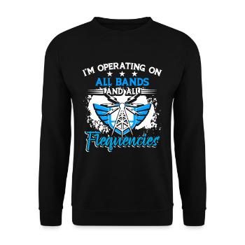 Exploitation par l’opérateur de fréquences radioamateurs - Sweat-shirt Unisexe - noir - Devant - Alina (178cm) & Michal (187cm)