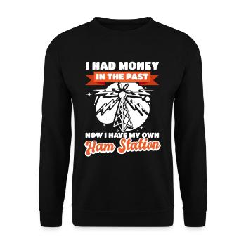 Amateur Administrator My own amateur radio stat - Unisex Sweatshirt - black - Front - Alina (178cm) & Michal (187cm)