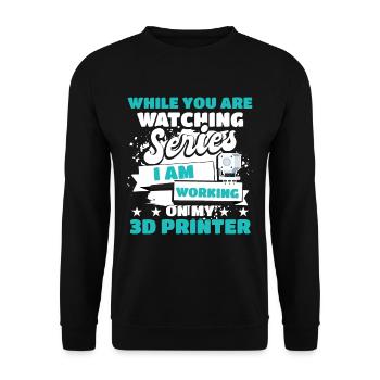 Imprimante 3D Geek Filament Impression numérique 3D Scan - Sweat-shirt Unisexe - noir - Devant - Alina (178cm) & Michal (187cm)