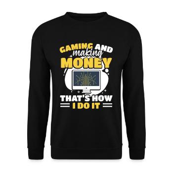 Crypto Games Blockchain Investisseur - Sweat-shirt Unisexe - noir - Devant - Alina (178cm) & Michal (187cm)