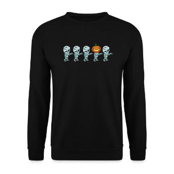 Mumien Anders Kürbis - Unisex Pullover - Schwarz - Vorne - Alina (178cm) & Michal (187cm)