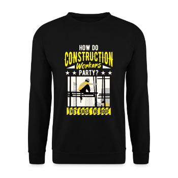 Travailleurs de la construction d’infrastructures, de la construction - Sweat-shirt Unisexe - noir - Devant - Alina (178cm) & Michal (187cm)