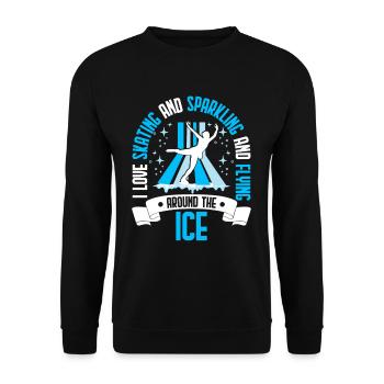 Ice skating Ice skaters - Unisex Sweatshirt - black - Front - Alina (178cm) & Michal (187cm)