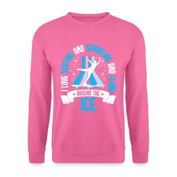 Schlittschuhlaufen Schlittschuhläufer - Unisex Pullover - Pink - Vorne