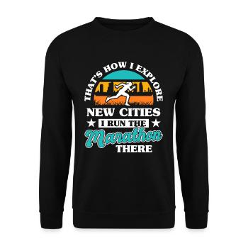 Marathon Competition Sport Ultramarathon Battle - Unisex Sweatshirt - black - Front - Alina (178cm) & Michal (187cm)