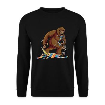Funny Bigfoot Sasquatch Unicorn Lover - Unisex Sweatshirt - black - Front - Alina (178cm) & Michal (187cm)
