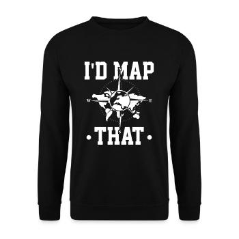 Science Cartography Cartographer - Unisex Sweatshirt - black - Front - Alina (178cm) & Michal (187cm)