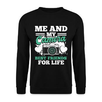 Photographe Photo Cameraman - Sweat-shirt Unisexe - noir - Devant - Alina (178cm) & Michal (187cm)