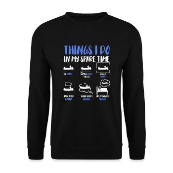 Dans mes temps libres amateurs de canoë sportif - Sweat-shirt Unisexe - noir - Devant - Alina (178cm) & Michal (187cm)