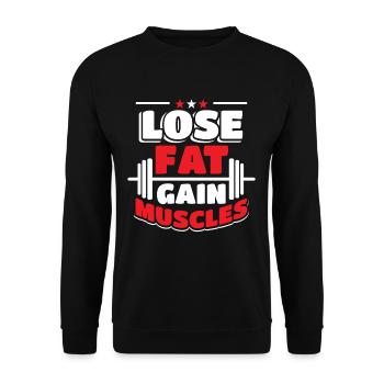 Fitness Fitnessstudio Bodybuilding - Unisex Pullover - Schwarz - Vorne - Alina (178cm) & Michal (187cm)