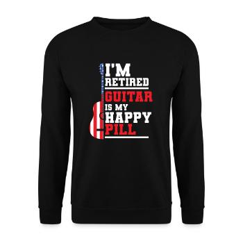 US Patriotisch Gitarre im Ruhestand Großvater - Unisex Pullover - Schwarz - Vorne - Alina (178cm) & Michal (187cm)