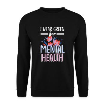 pour la sensibilisation à la stigmatisation liée à la santé mentale P - Sweat-shirt Unisexe - noir - Devant - Alina (178cm) & Michal (187cm)