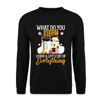Sammlerstücke Antiquitäten Verkäufer - Unisex Pullover - Schwarz - Vorne - Alina (178cm) & Michal (187cm)
