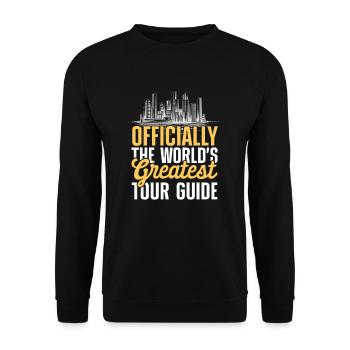 Offiziell der beste Reiseführer der Welt - Unisex Pullover - Schwarz - Vorne - Alina (178cm) & Michal (187cm)