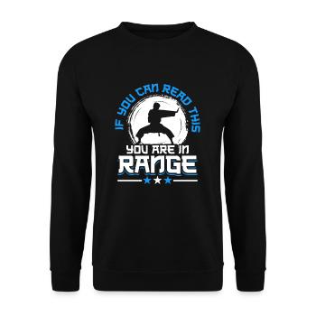 Sie können dies lesen Sie sind im Bereich Aikido - Unisex Pullover - Schwarz - Vorne - Alina (178cm) & Michal (187cm)