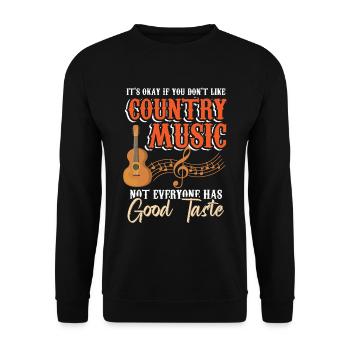 Gitarre Folk Songs Western Musik Fan - Unisex Pullover - Schwarz - Vorne - Alina (178cm) & Michal (187cm)