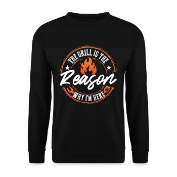 Grill Smokehouse BBQ Grill Barbecue Barbecue - Unisex Sweatshirt - black - Front - Alina (178cm) & Michal (187cm)