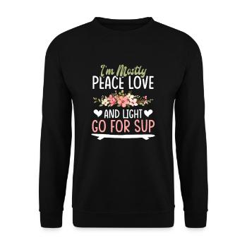 Up Paddle Board Mindfulness Méditation Yogi - Sweat-shirt Unisexe - noir - Devant - Alina (178cm) & Michal (187cm)