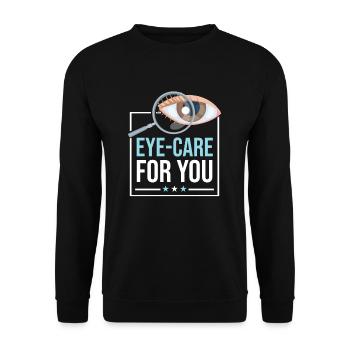 Optometrie Augenarzt - Unisex Pullover - Schwarz - Vorne - Alina (178cm) & Michal (187cm)