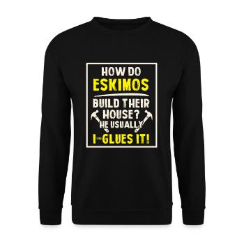 Ouvriers charpentiers de la construction - Sweat-shirt Unisexe - noir - Devant - Alina (178cm) & Michal (187cm)