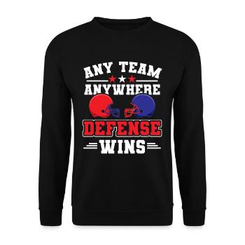 Ballspiel Football Mannschaftsspieler - Unisex Pullover - Schwarz - Vorne - Alina (178cm) & Michal (187cm)
