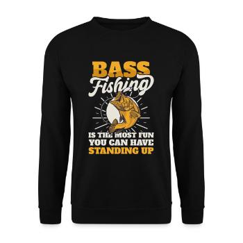 Fishing Fishing Fishing Fishing Rod Angler - Unisex Sweatshirt - black - Front - Alina (178cm) & Michal (187cm)