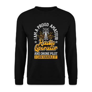 Radioamateur amateur - Sweat-shirt Unisexe - noir - Devant - Alina (178cm) & Michal (187cm)