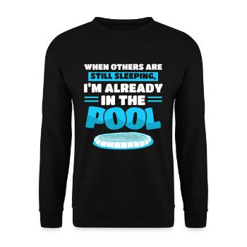 Schwimmen Schwimmer Sport - Unisex Pullover - Schwarz - Vorne - Alina (178cm) & Michal (187cm)