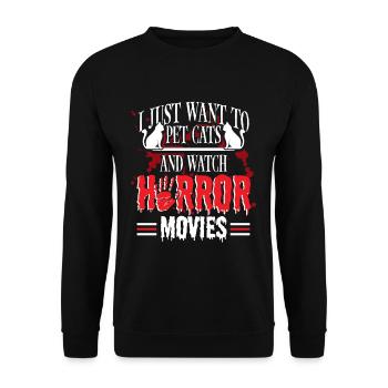 Watch Cult Pet Cats horror movie - Unisex Sweatshirt - black - Front - Alina (178cm) & Michal (187cm)