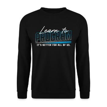 HTML Binärcode Hacking Programmierer - Unisex Pullover - Schwarz - Vorne - Alina (178cm) & Michal (187cm)