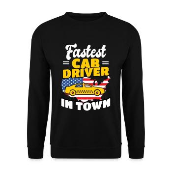 Chauffeur de taxi le plus rapide de la ville Patriotic - Sweat-shirt Unisexe - noir - Devant - Alina (178cm) & Michal (187cm)