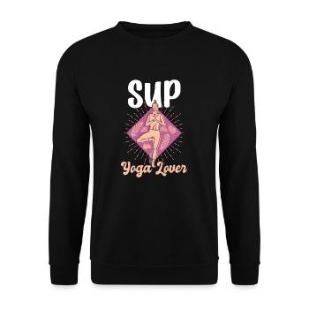 Yogini Stand Up Surfboarder - Unisex Pullover - Schwarz - Vorne - Alina (178cm) & Michal (187cm)