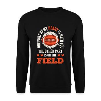 Football Spruch Valentinstag - Unisex Pullover - Schwarz - Vorne - Alina (178cm) & Michal (187cm)