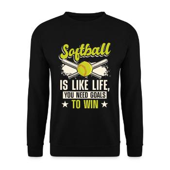 Softball Trainer Ballspiel - Unisex Pullover - Schwarz - Vorne - Alina (178cm) & Michal (187cm)