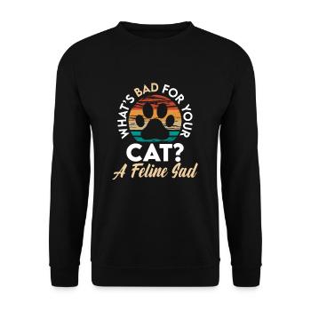 Feline Cat Kitten Breeder - Unisex Sweatshirt - black - Front - Alina (178cm) & Michal (187cm)