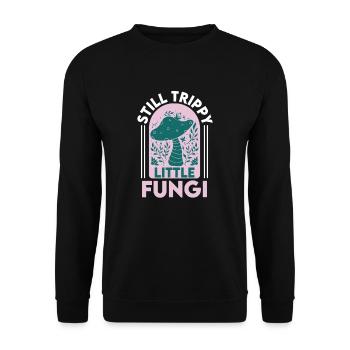 Vegan Morel Edible Mushroom Grower - Unisex Sweatshirt - black - Front - Alina (178cm) & Michal (187cm)