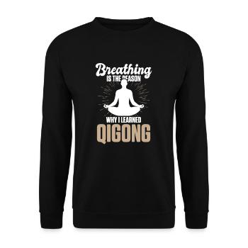 Qigong Chinesische Kampfkunst Gung China Qi Go - Unisex Pullover - Schwarz - Vorne - Alina (178cm) & Michal (187cm)