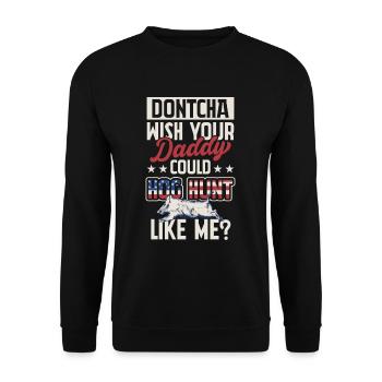 US Flagge Wildschweinjagd Vater Jäger - Unisex Pullover - Schwarz - Vorne - Alina (178cm) & Michal (187cm)