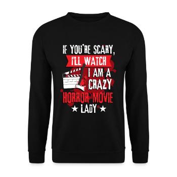 Horror Movies Halloween Movie Lovers - Unisex Sweatshirt - black - Front - Alina (178cm) & Michal (187cm)