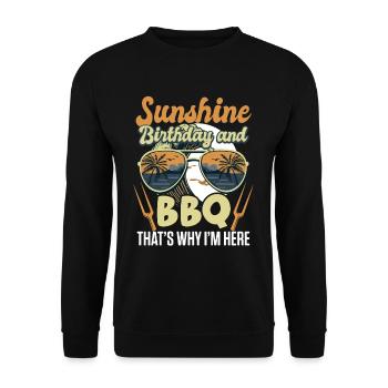 Birthday Grilling Barbeque Griller - Unisex Sweatshirt - black - Front - Alina (178cm) & Michal (187cm)