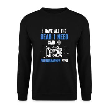 J’ai tout l’équipement dont j’ai besoin Say Say - Sweat-shirt Unisexe - noir - Devant - Alina (178cm) & Michal (187cm)